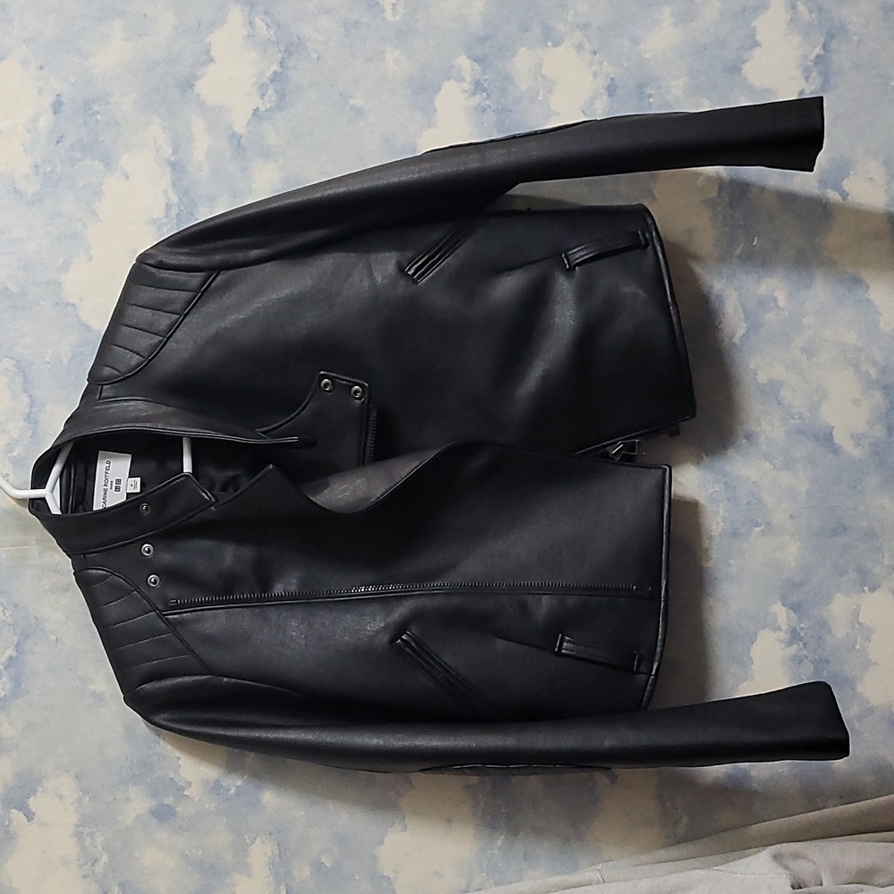 Black leather blazer